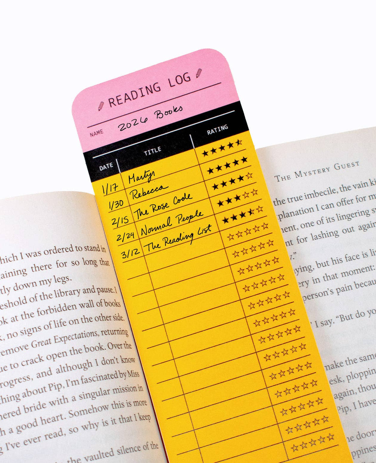 Pencil Reading Log Bookmark