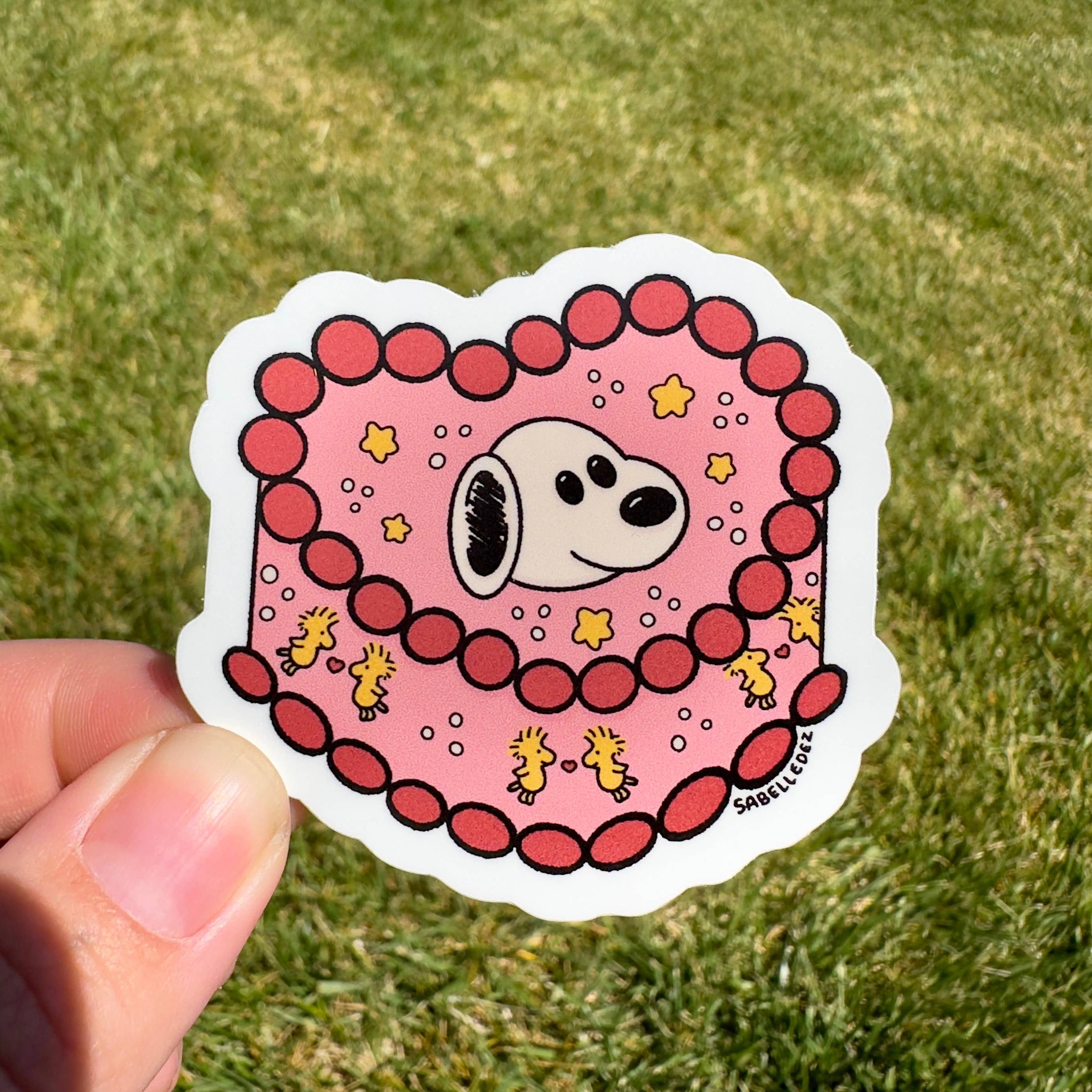 SabelleDez - Snoobie Sweetheart Cake | Weatherproof Sticker