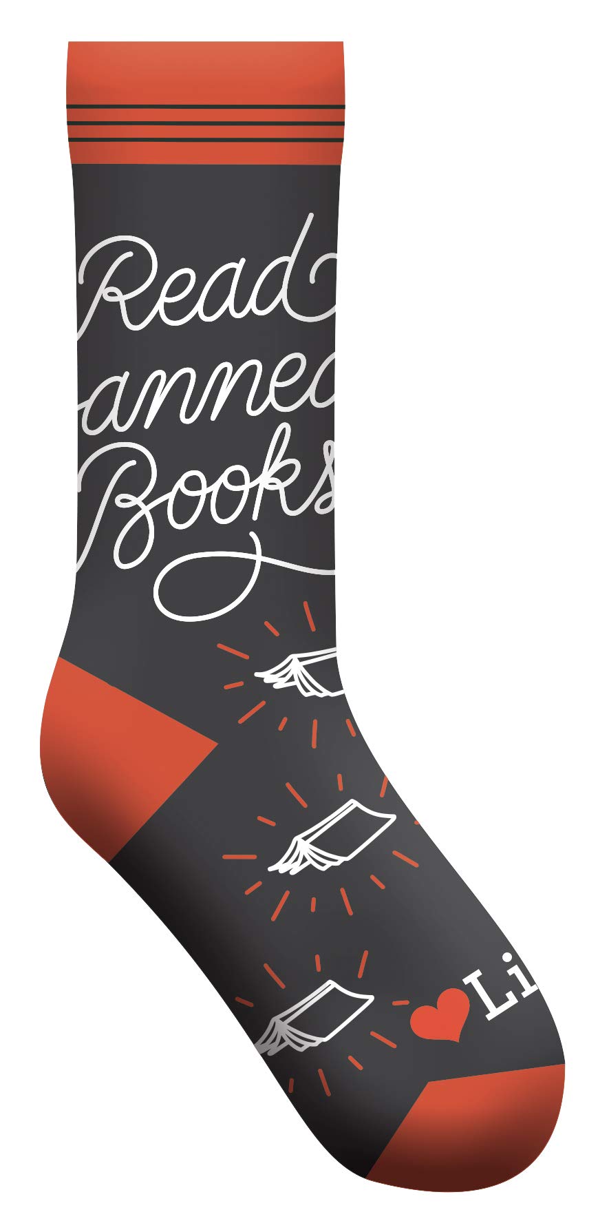 Read Banned Books Socks (Grey and Orange)