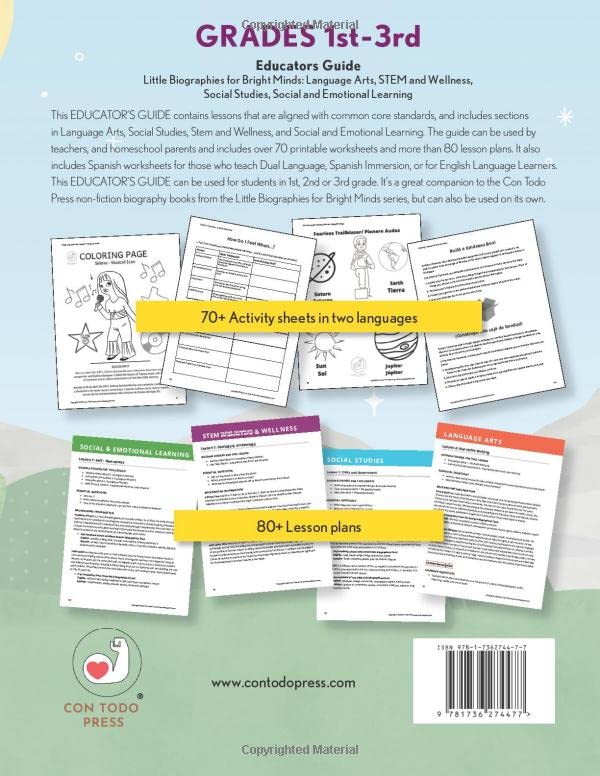 EDUCATOR's GUIDE: Little Biographies for Bright Minds: Language Arts, Stem and Wellness, Social Studies, Social and Emotional Learning