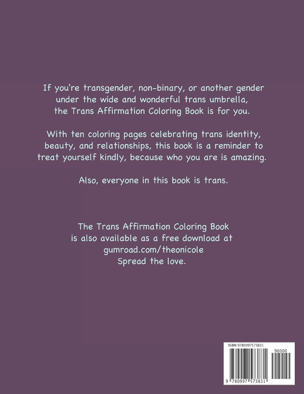 Trans Affirmation Coloring Book Paperback