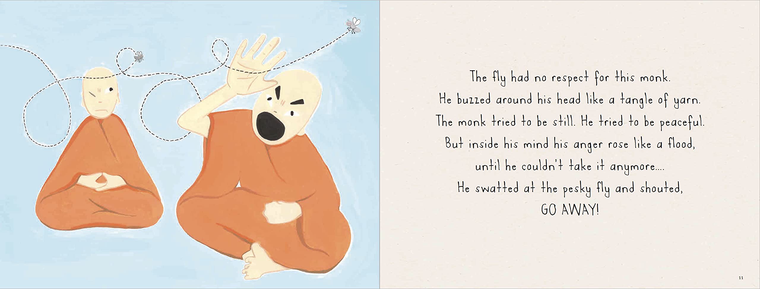 The Angry Monk and the Fly: A Tale of Mindfulness for Children Hardcover
