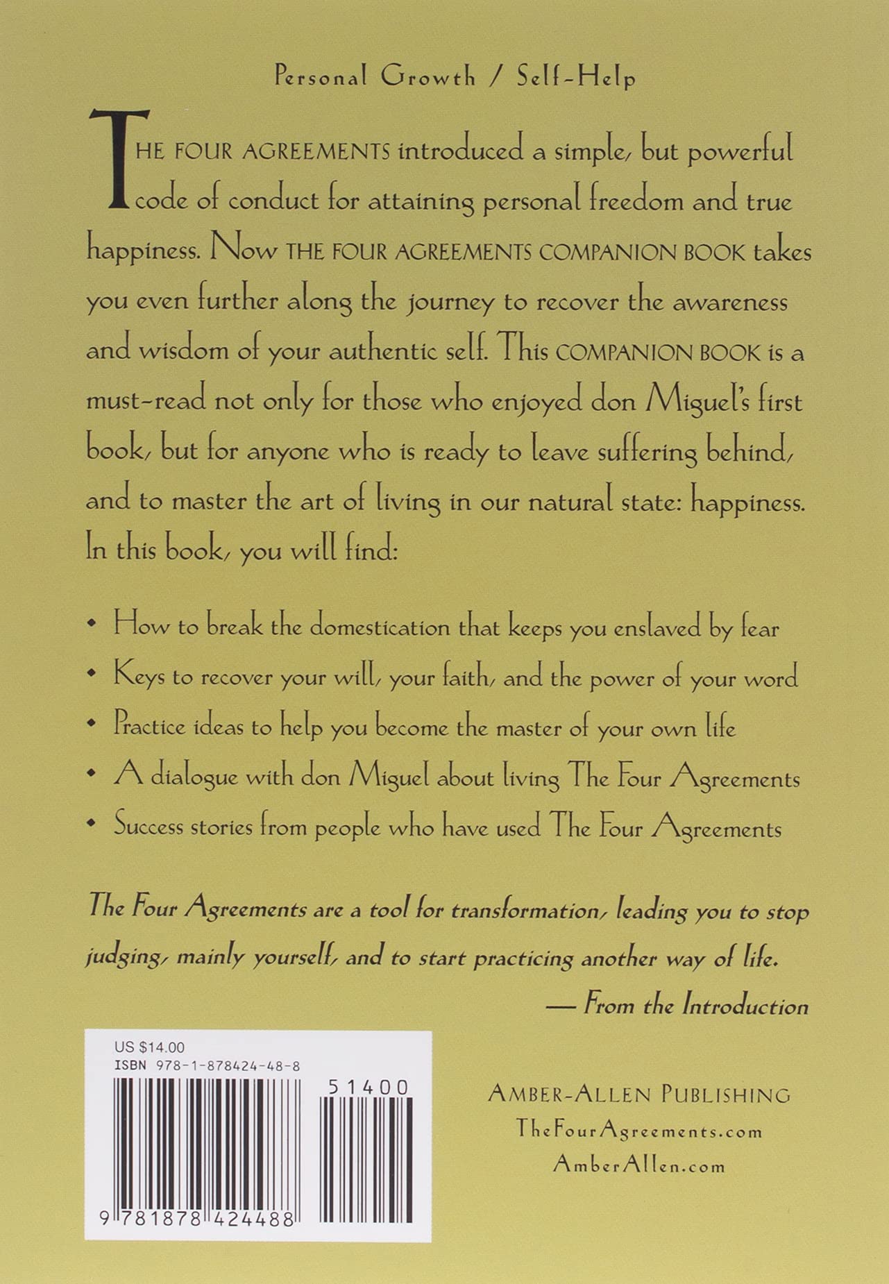 The Four Agreements Companion Book: Using the Four Agreements to Master the Dream of Your Life - Toltec Wisdom (Paperback)