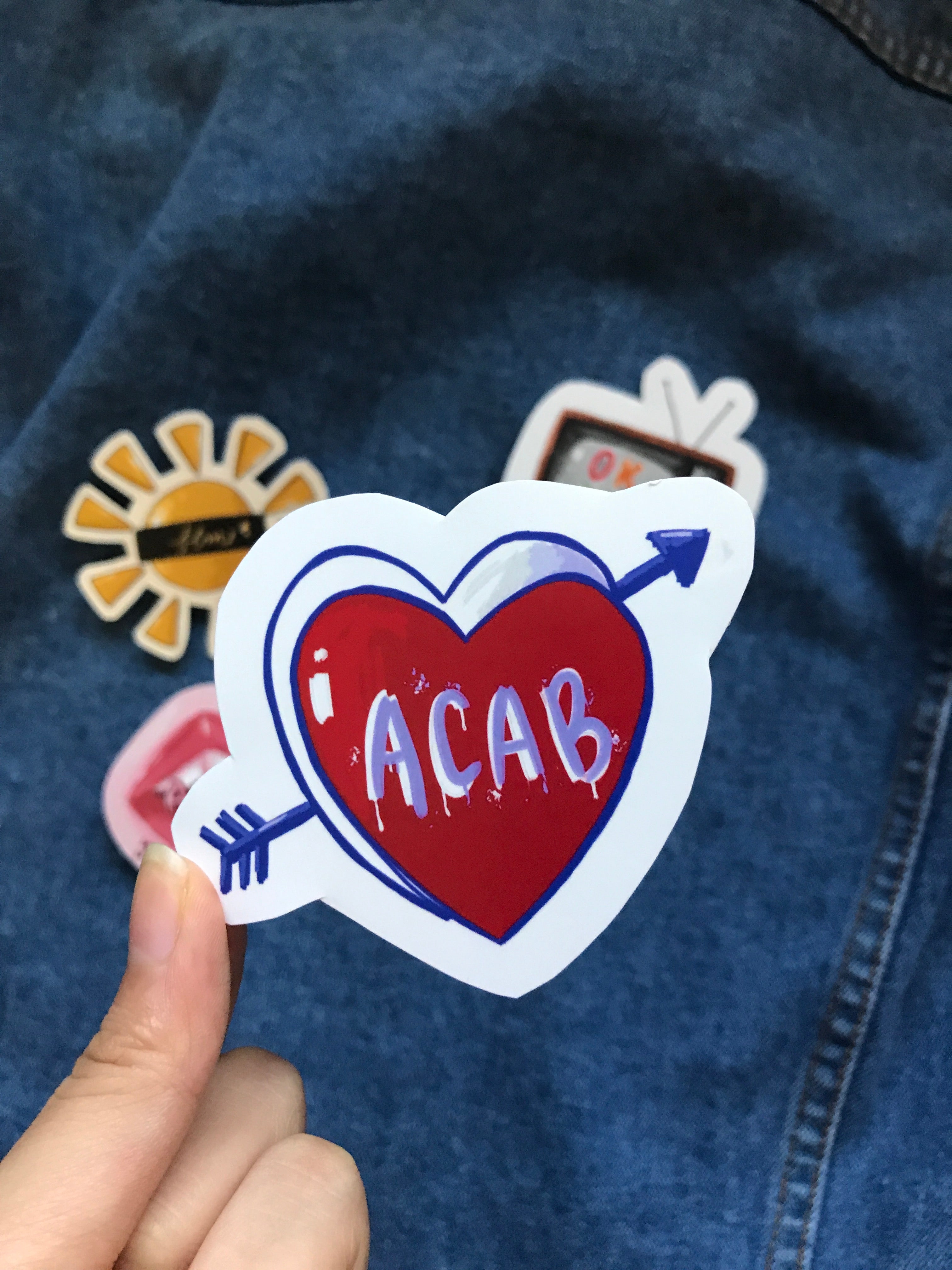 "ACAB" heart sticker